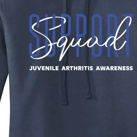 Juvenile Arthritis Awareness Support Squad Blue Ribbon Meaningful Gift Women's Pullover Hoodie