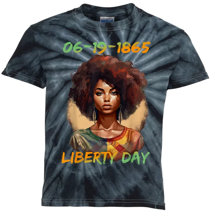 Juneteenth African American Women Independence Day Kids Tie-Dye T-Shirt