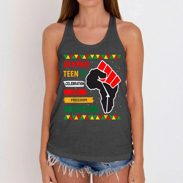 Juneteenth African American Freedom Black Pride Juneteenth Women's Knotted Racerback Tank