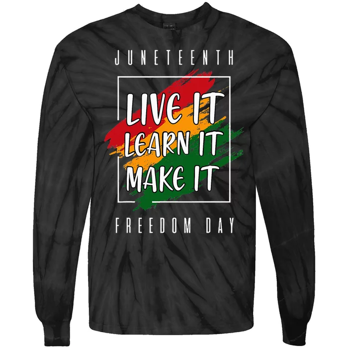 Junenth African American Black History Tie-Dye Long Sleeve Shirt