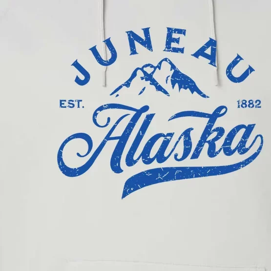 Juneau Alaska Ak Mountains Family Vacation Souvenir Performance Fleece Hoodie