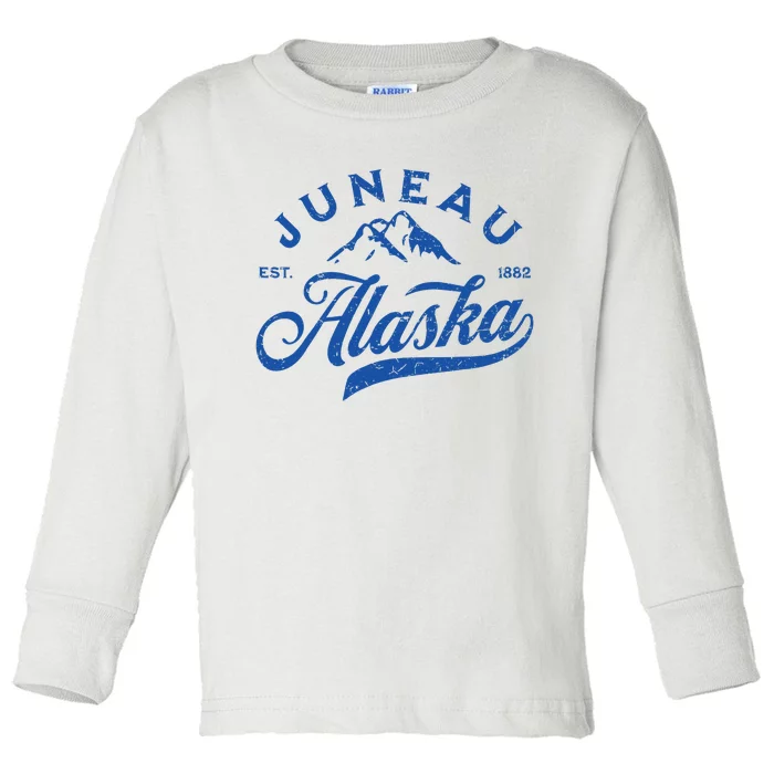 Juneau Alaska Ak Mountains Family Vacation Souvenir Toddler Long Sleeve Shirt