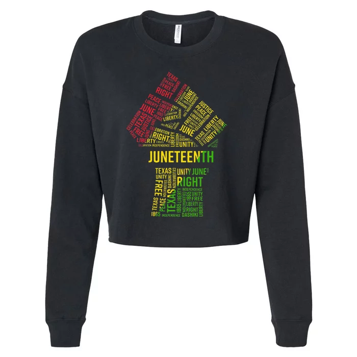 Juneteenth African American Free Ish 1865 Juneteeth Cropped Pullover Crew