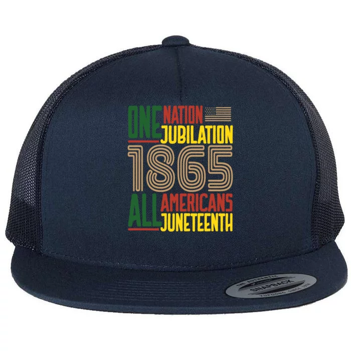 Junenth African American Black History 1865 Junenth Cool Gift Flat Bill Trucker Hat