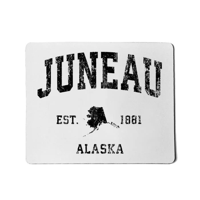 Juneau Alaska Ak Vintage Athletic Black Sports Design Mousepad