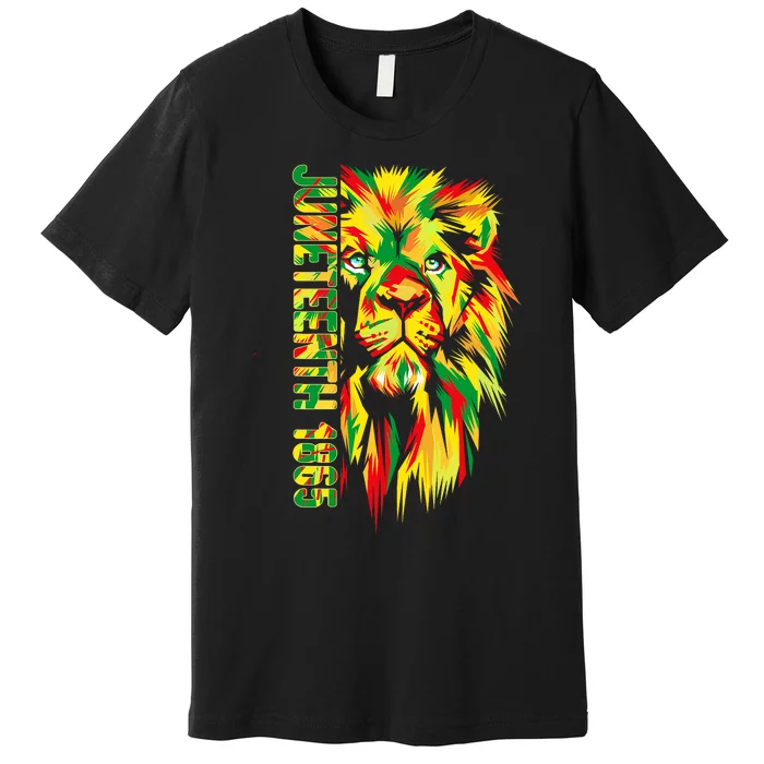 Juneteenth African American Black Lion 1865 King Premium T-Shirt