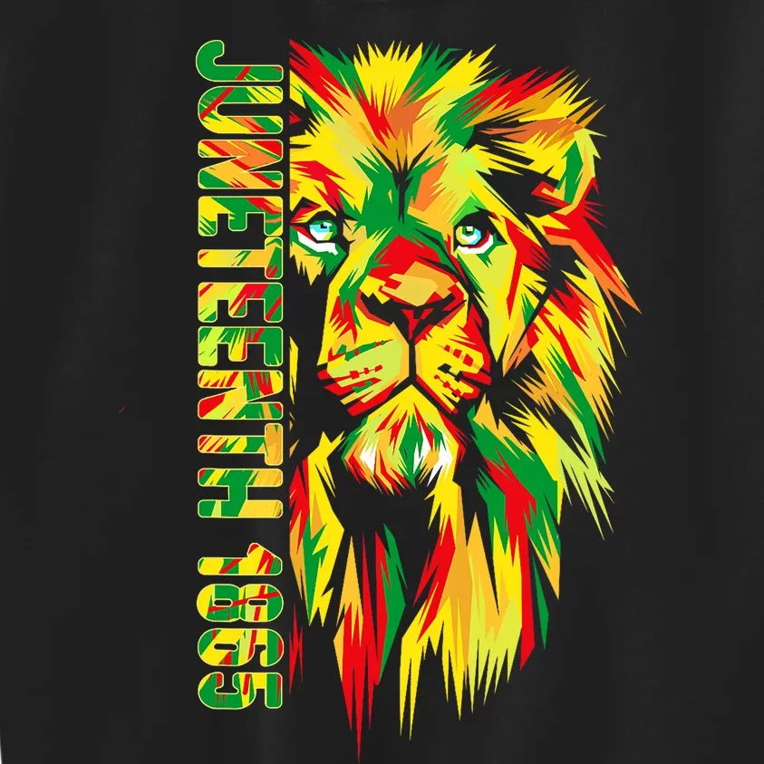 Juneteenth African American Black Lion 1865 King Kids Sweatshirt