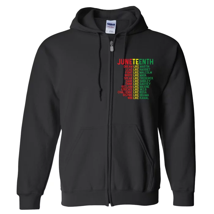 Juneteenth African American Full Zip Hoodie