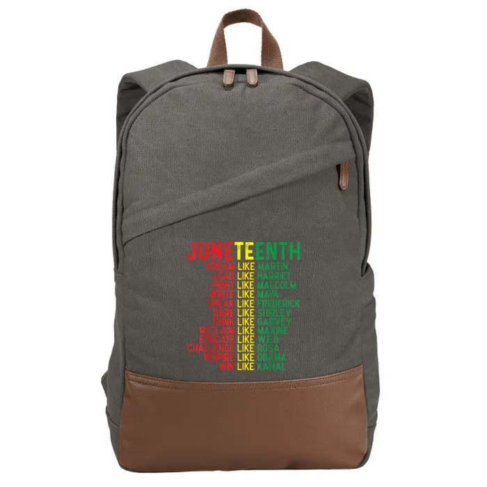 Juneteenth African American Cotton Canvas Backpack