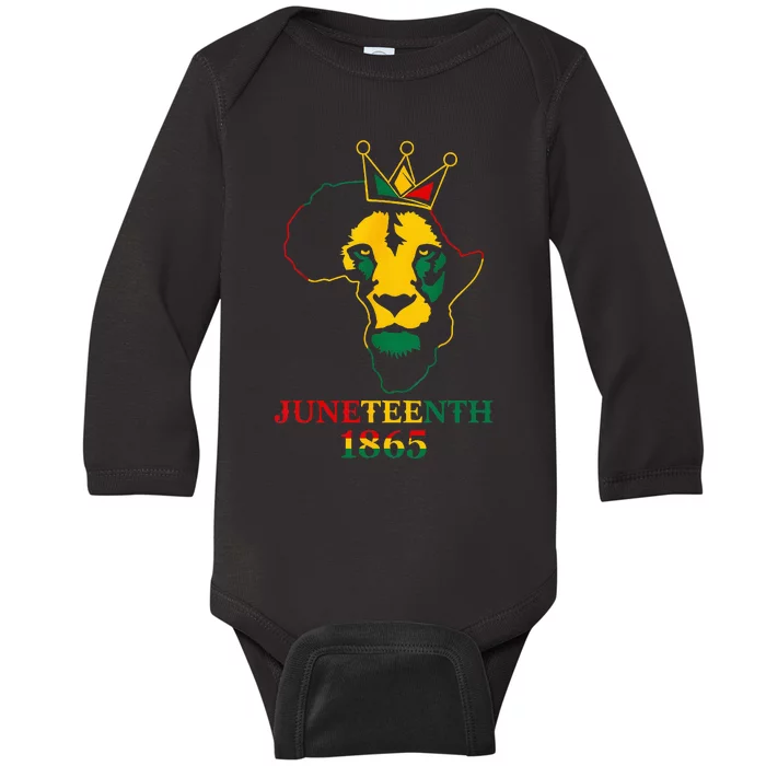 Juneteenth African American Black Lion 1865 King Gifts Baby Long Sleeve Bodysuit