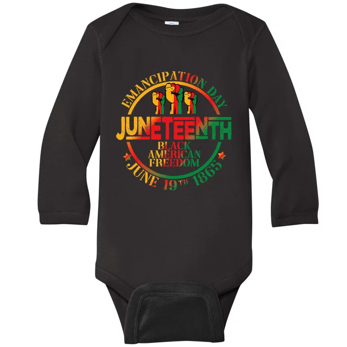 Juneteenth African American Freedom Black History June 19 Baby Long Sleeve Bodysuit