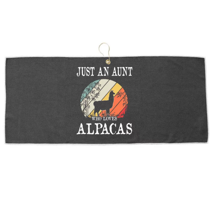 Just An Aunt Who Loves Alpacas Large Microfiber Waffle Golf Towel