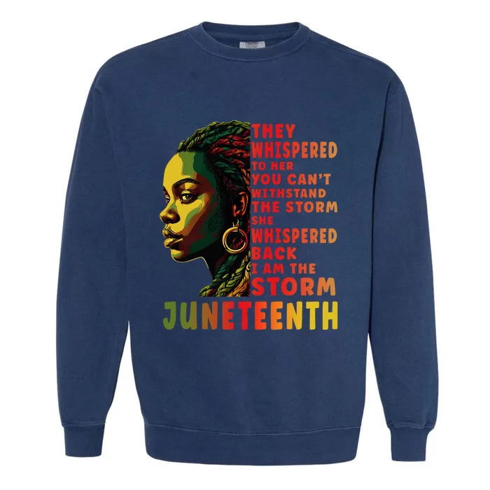 Juneteenth Afro American Black Women Black History Garment-Dyed Sweatshirt