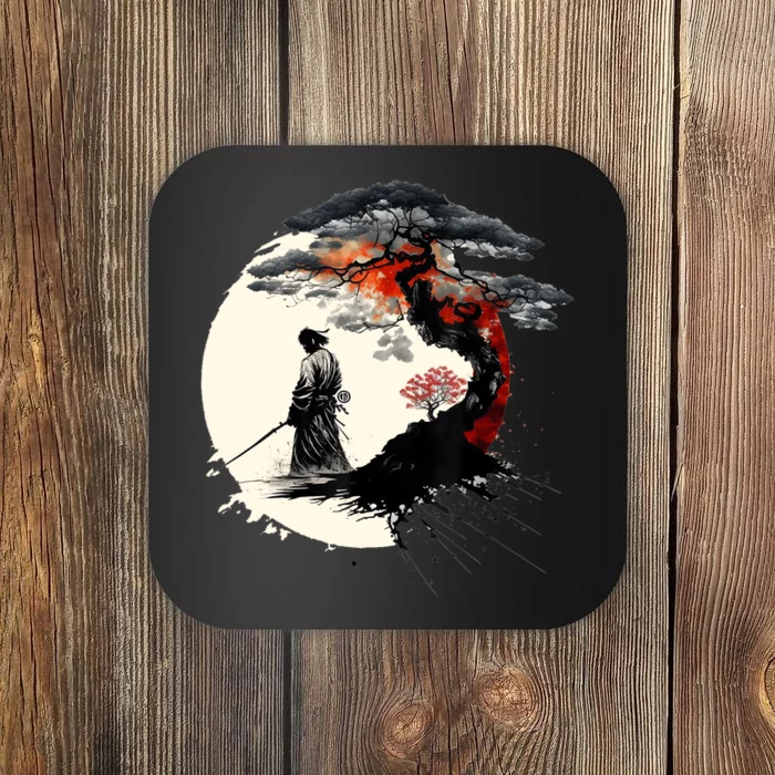 Japanese Art Aikido Tree Of Life Peace Art Of War Samurai Coaster