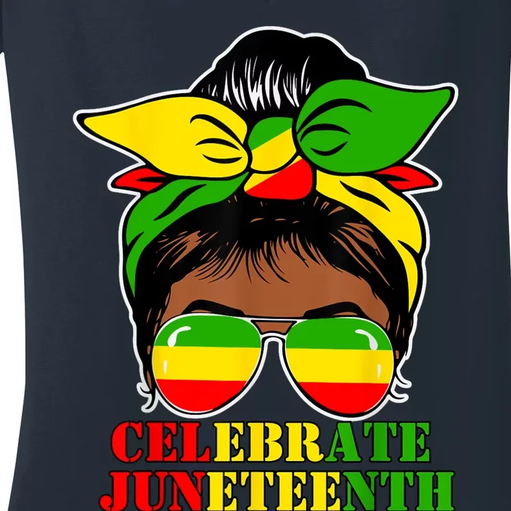 Juneteenth African American Black History June 19 Women's V-Neck T-Shirt