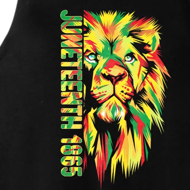 Juneteenth African American Black Lion 1865 King Ladies Tri-Blend Wicking Tank