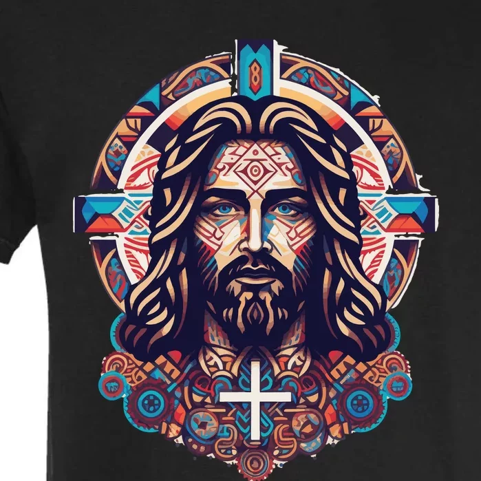 Jesus Abstract Art Garment-Dyed Heavyweight T-Shirt