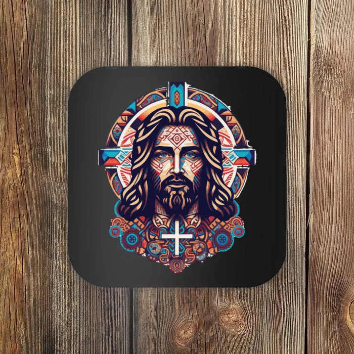 Jesus Abstract Art Coaster