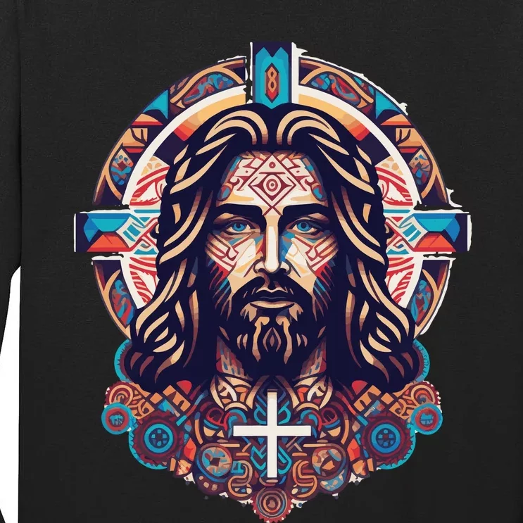 Jesus Abstract Art Tall Long Sleeve T-Shirt