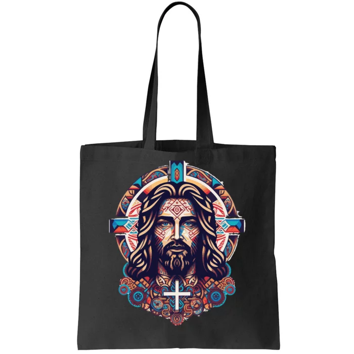 Jesus Abstract Art Tote Bag