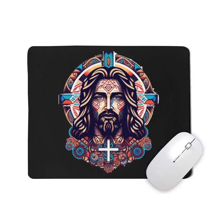 Jesus Abstract Art Mousepad