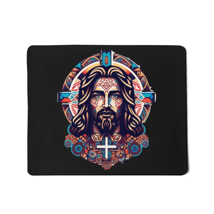 Jesus Abstract Art Mousepad