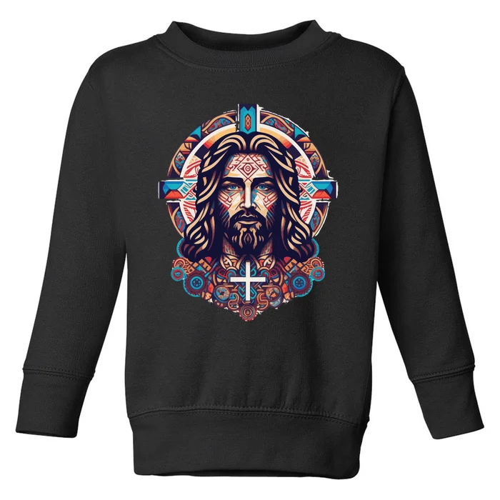 Jesus Abstract Art Toddler Sweatshirt