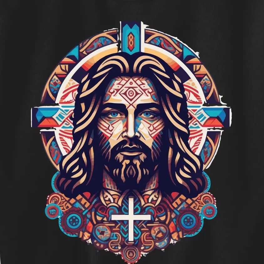 Jesus Abstract Art Kids Sweatshirt