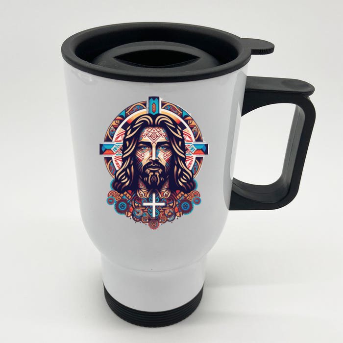 Jesus Abstract Art Front & Back Stainless Steel Travel Mug