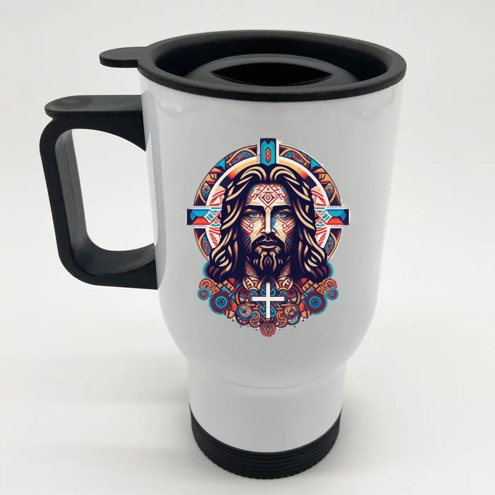 Jesus Abstract Art Front & Back Stainless Steel Travel Mug