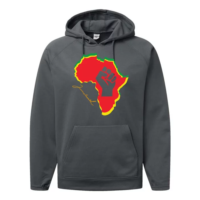 Juneteenth African American Pride Performance Fleece Hoodie