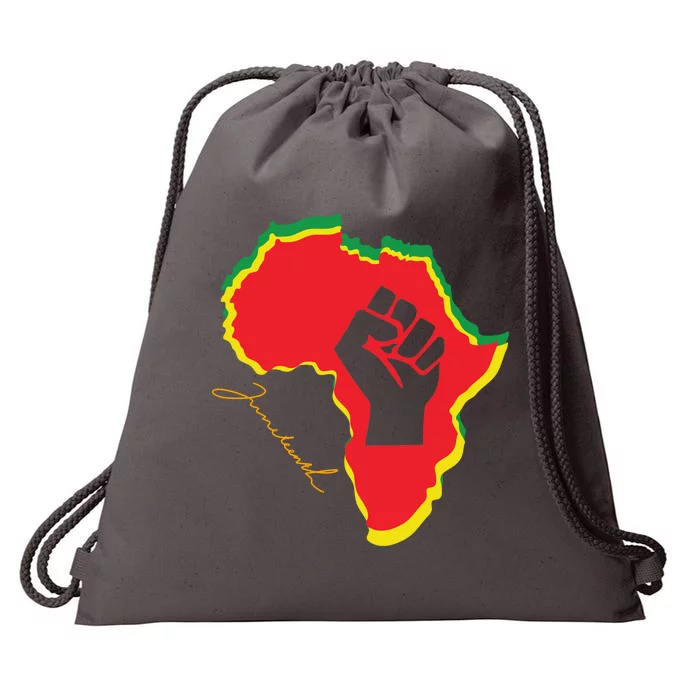 Juneteenth African American Pride Drawstring Bag