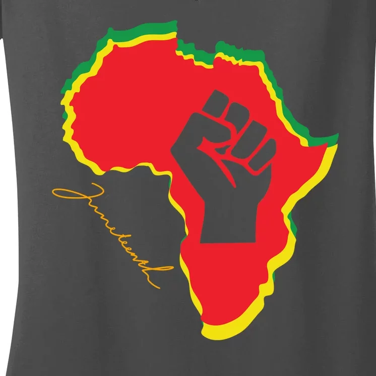 Juneteenth African American Pride Women's V-Neck T-Shirt