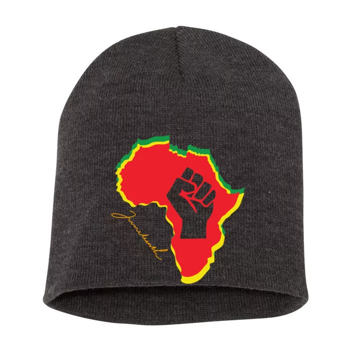 Juneteenth African American Pride Short Acrylic Beanie