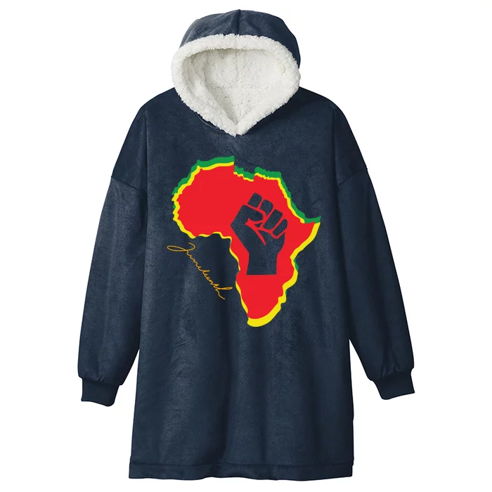 Juneteenth African American Pride Hooded Wearable Blanket