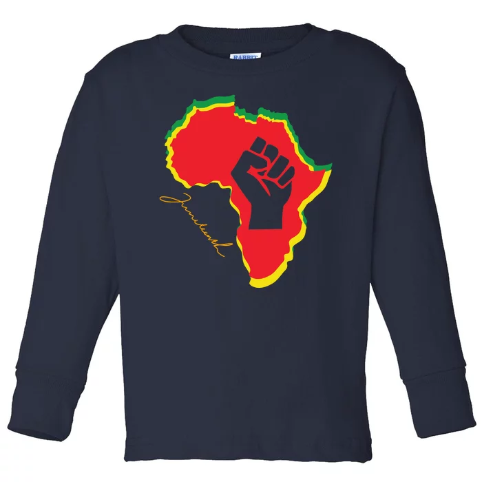 Juneteenth African American Pride Toddler Long Sleeve Shirt