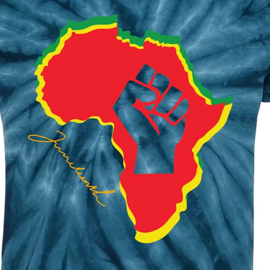 Juneteenth African American Pride Kids Tie-Dye T-Shirt