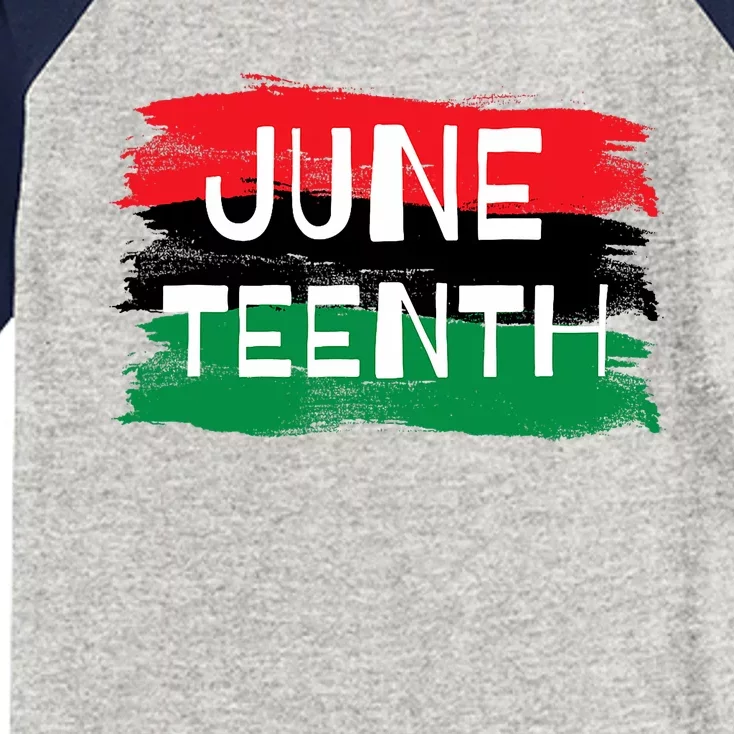 Juneteenth  African American Flag W Celebrate Freedom Kids Colorblock Raglan Jersey