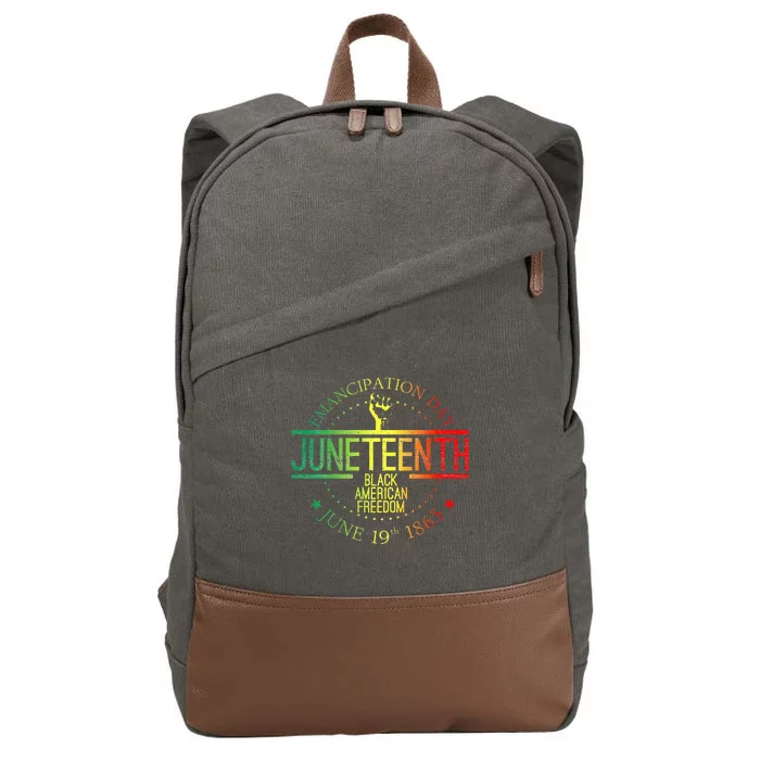 Juneteenth African American Freedom Black History June 19 Cotton Canvas Backpack