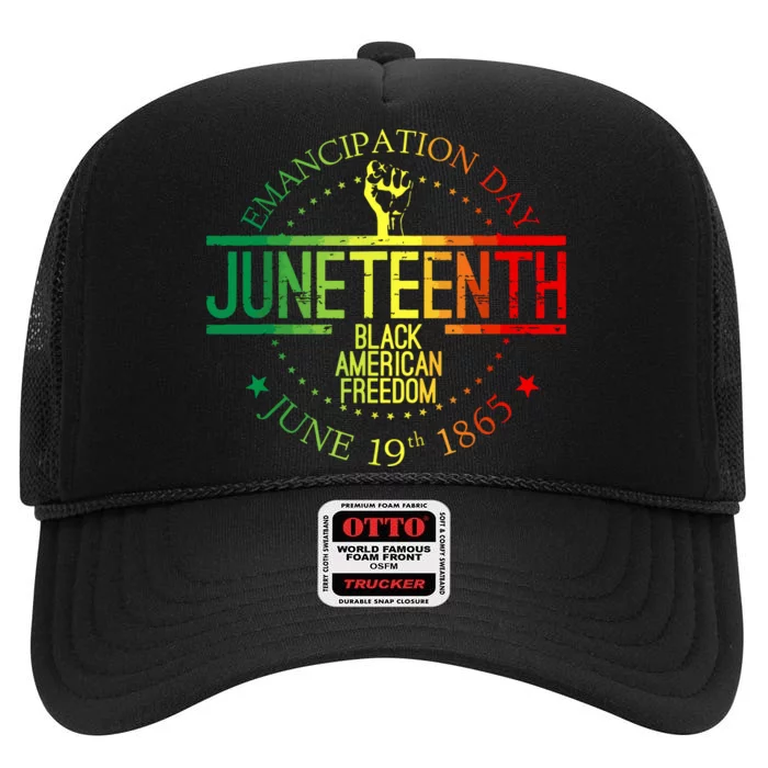 Juneteenth African American Freedom Black History June 19 High Crown Mesh Trucker Hat