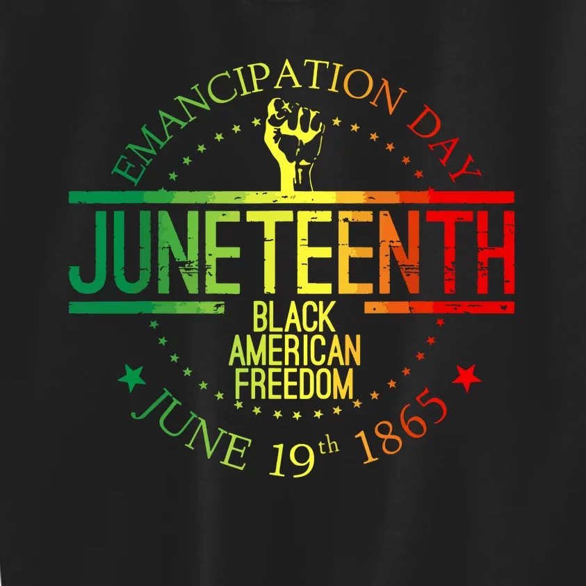 Juneteenth African American Freedom Black History June 19 Kids Sweatshirt