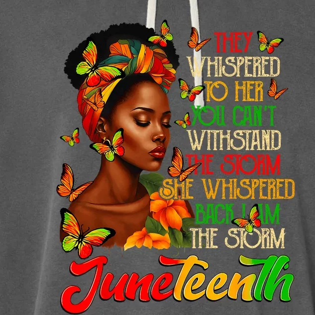 Juneteenth Afro American Black Women Black History Month Garment-Dyed Fleece Hoodie