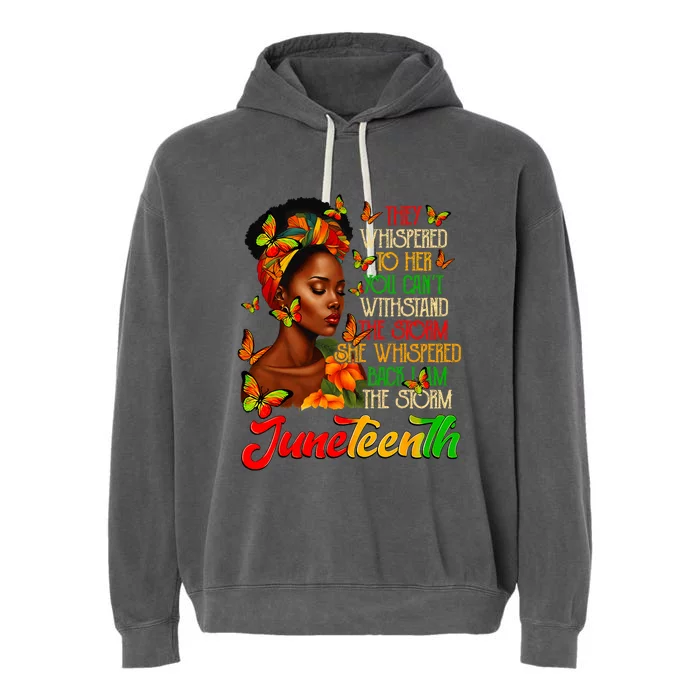 Juneteenth Afro American Black Women Black History Month Garment-Dyed Fleece Hoodie