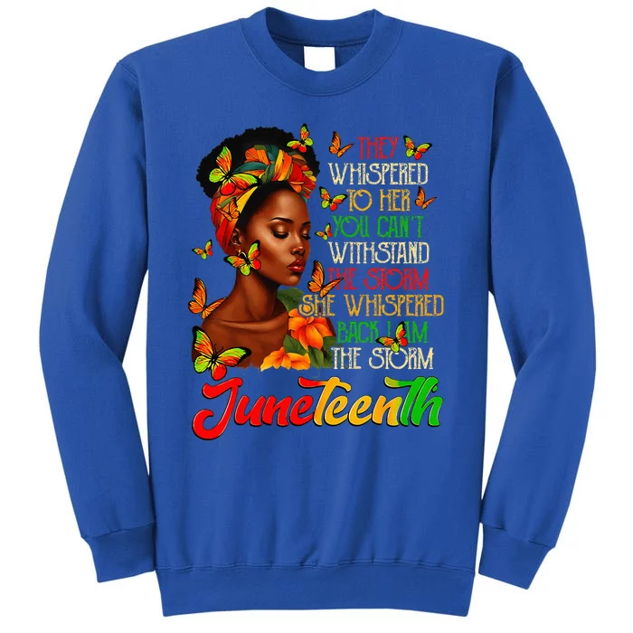 Juneteenth Afro American Black Women Black History Month Tall Sweatshirt