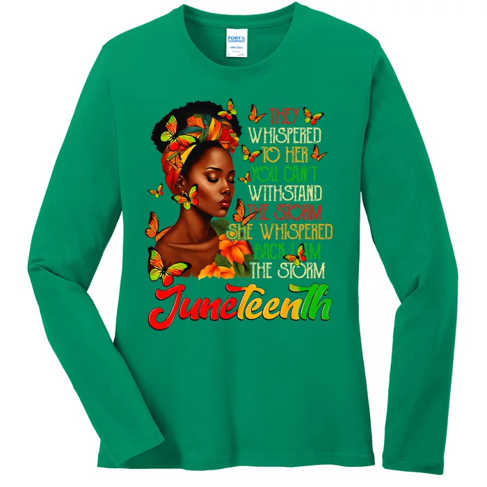 Juneteenth Afro American Black Women Black History Month Ladies Long Sleeve Shirt