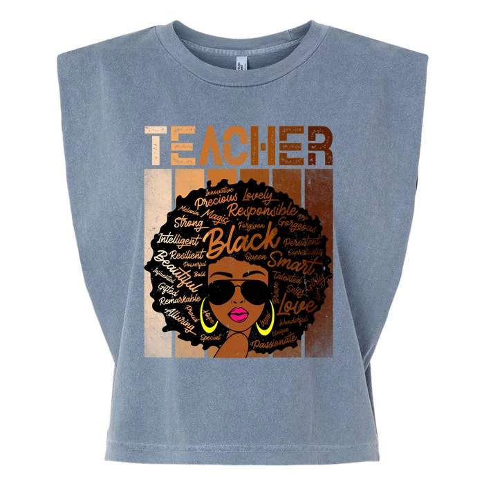 Juneteenth African American Black Smart Teacher Gift Garment-Dyed Women's Muscle Tee