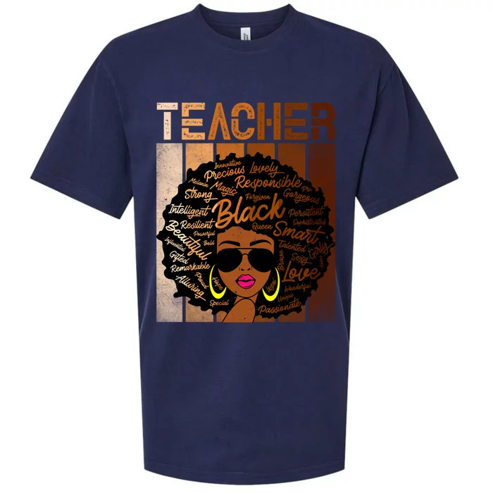 Juneteenth African American Black Smart Teacher Gift Sueded Cloud Jersey T-Shirt