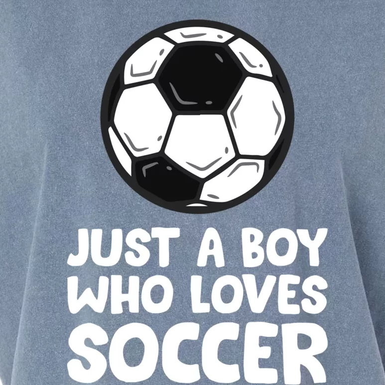 Just A Boy Who Loves Soccer Meaningful Gift Garment-Dyed Women's Muscle Tee