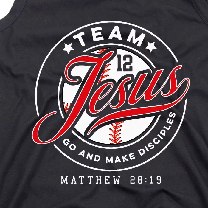 Jesus And Baseball Team Jesus Christian Matthew 28 19 Verse Tank Top