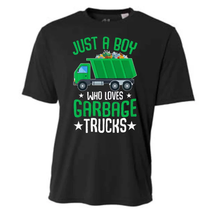 Just A Boy Who Loves Garbage Trucks Cooling Performance Crew T-Shirt